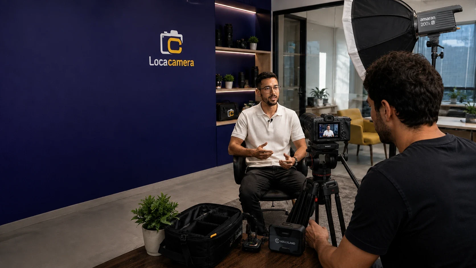 Produção audiovisual temporária com câmera profissional em uso por um período definido
